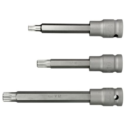 Biti de surubelnita IMPACT, 1/2", caneluri, M8-M12, 3 piese